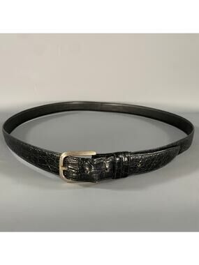 NO BRAND Black Embossed Leather Belt